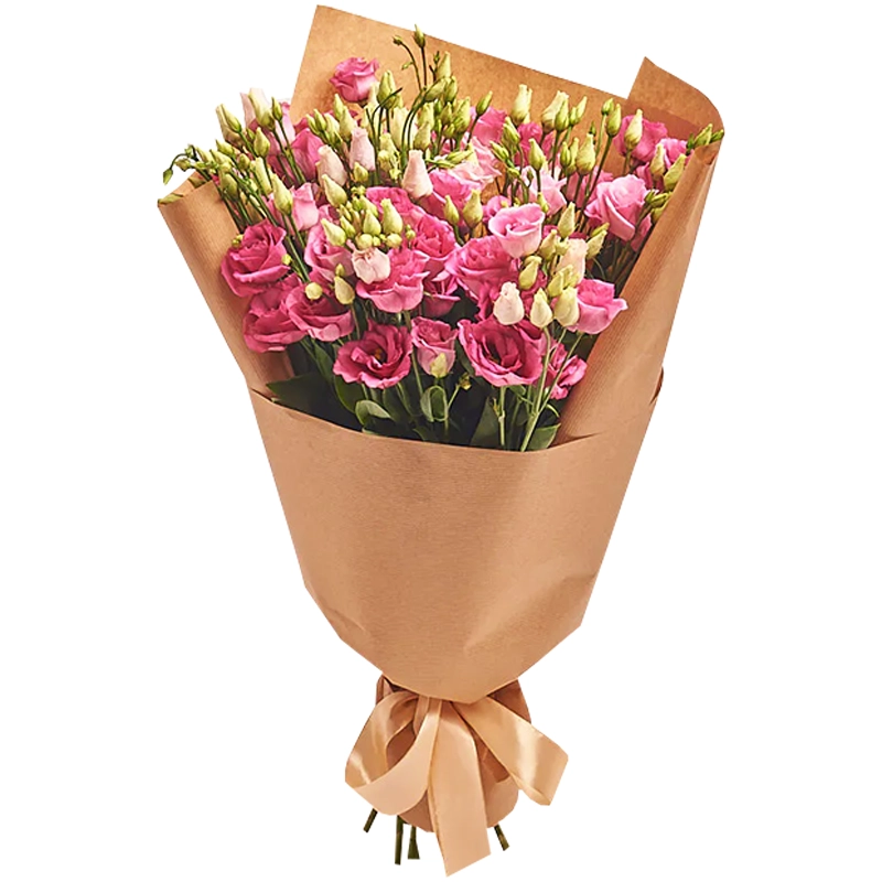 Букет из 15 розовых эустом